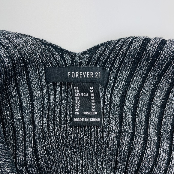 Forever 21 Silver Black Stretch Knit Tank Top M - Picture 5 of 11